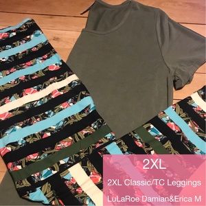 LuLaRoe outfit with 2XL Classic and TC leggings.